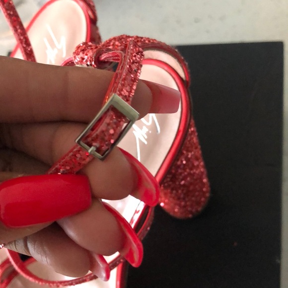Giuseppe Zanotti Red Glitter Heels - Picture 7 of 14